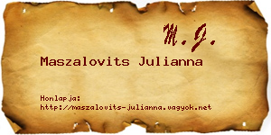 Maszalovits Julianna névjegykártya